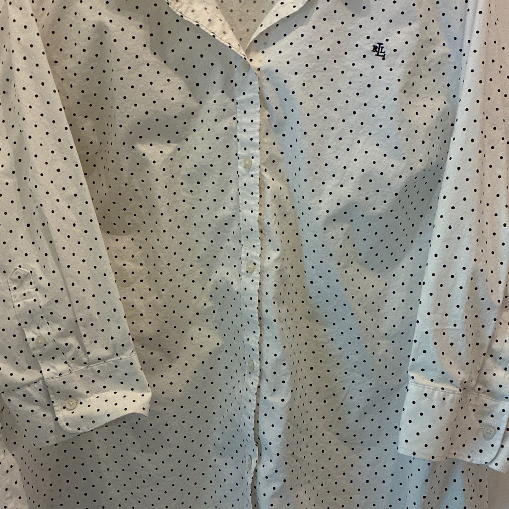 Ralph Lauren polkadot long sleeve women’s shirt.